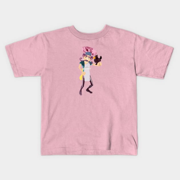 Purple Pie Man Kids T-Shirt by ElviaMontemayor